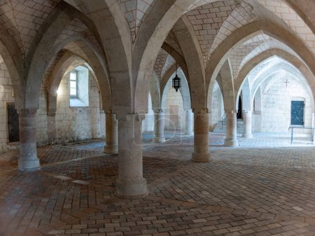 Heiligenkreuz, Austria - April 14, 2024: overall view on the details of exterior and interior of the Stift Heiligenkreuz abbey