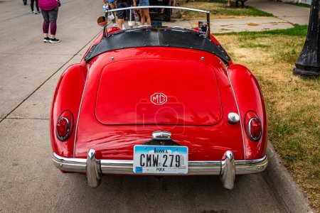Photo for Des Moines, IA - July 01, 2022: High perspective rear corner view of a 1957 MGA 1500 Roadster at a local car show. - Royalty Free Image