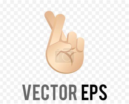 Illustration for Vector gradient beige fingers crossed icon, gesture indicating luck - Royalty Free Image
