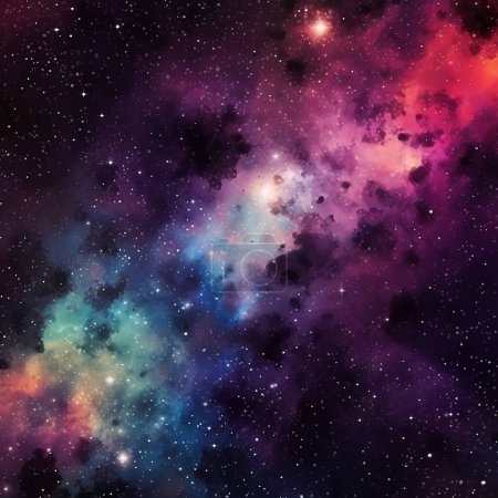 Patrón cautivador de galaxias mostrando estrellas y nebulosas. Un viaje cósmico a un reino celestial de belleza etérea