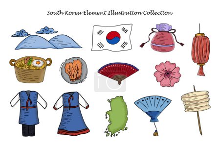 Illustration for South Korean Country and Culture Element - Royalty Free Image