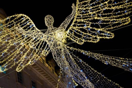 Foto de Navidad en Londres luces de Navidad ángel de la decoración en Regent Street - Imagen libre de derechos