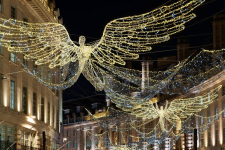 Noël à Londres lumières de Noël décoration ange à Regent Street