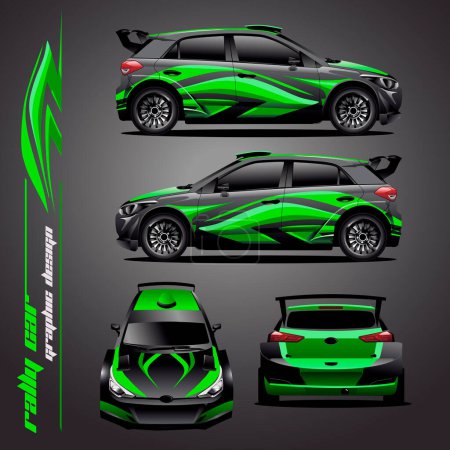 Téléchargez les photos : Rally car graphic design. Racing abstract background for wrap and vinyl sticker. - en image libre de droit