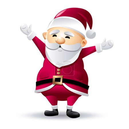 Téléchargez les photos : Père Noël isolé sur fond blanc. Joyeux dessin animé. Illustration vectorielle. Eps 10. - en image libre de droit