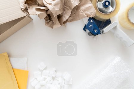 Photo for Delivery concept - packaging materials, top view - Royalty Free Image