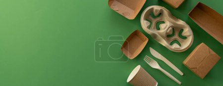 Photo for Packaging concept - selection of paper craft packaging, top view - Royalty Free Image