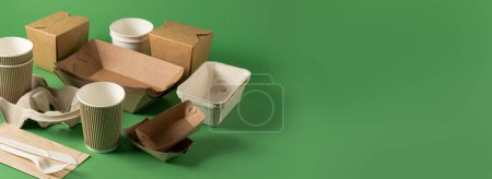 Photo for Packaging concept - selection of paper craft packaging, copy space - Royalty Free Image