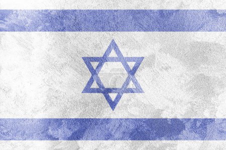 Photo for Israel flag on a grunge vintage texture background. - Royalty Free Image