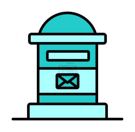 Téléchargez les illustrations : Icône boîte aux lettres, illustration vectorielle conception simple - en licence libre de droit