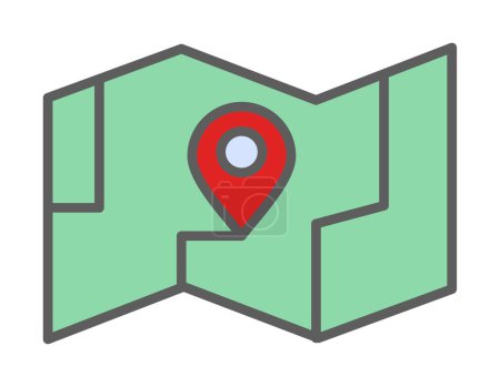 carte avec icône vectorielle de localisation GPS