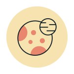Space icon with planet, vector illustration