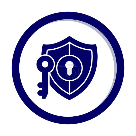 Illustration for Shield and key icon, Key Security concept, vector illustration - Royalty Free Image