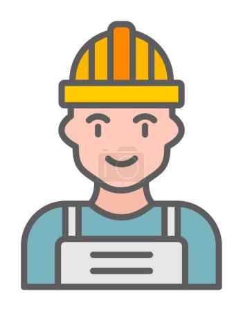Illustration for Worker with helmet icon, vector illustration - Royalty Free Image