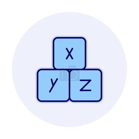alphabet cubes web icon, vector illustration