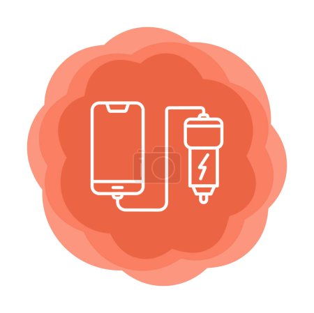 Ilustración de Icono de batería de carga del teléfono del coche, ilustración vectorial - Imagen libre de derechos