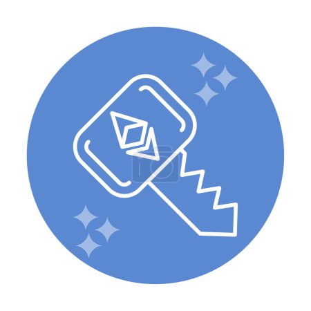 Illustration for Ethereum key icon, vector illustration design - Royalty Free Image