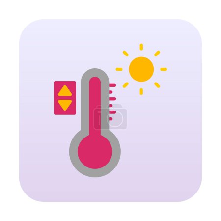 Symbol für Temperaturkontrolle, Vektor-Piktogramm-Illustration 
