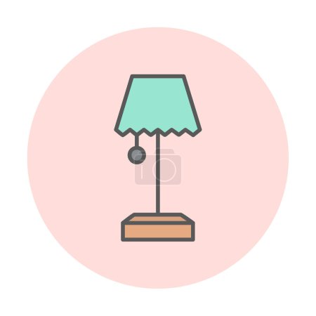 Téléchargez les illustrations : Illustration vectorielle d'icône de lampe de table - en licence libre de droit