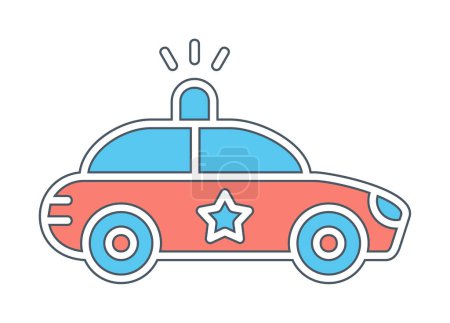 Téléchargez les illustrations : Icône voiture de police. Illustration vectorielle - en licence libre de droit