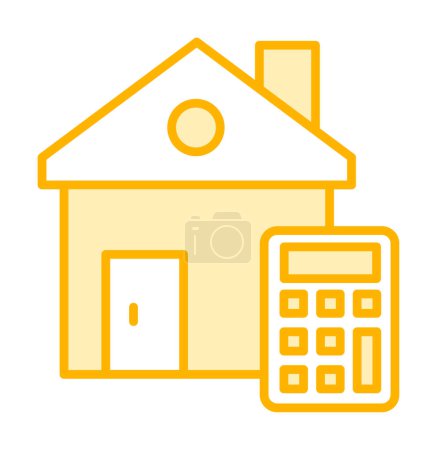 Illustration for House Cost Calculator Icon, Colorful Vector Illustration - Royalty Free Image