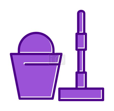 Illustration for Bucket and mop icons vector illustration - Royalty Free Image