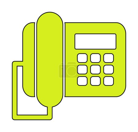 Ilustración de Icono del teléfono de escritorio, ilustración vectorial diseño simple - Imagen libre de derechos