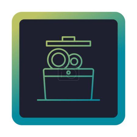 dishwasher icon in trendy style isolated background