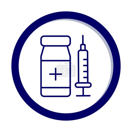 Téléchargez les illustrations : Illustration vectorielle de l'icône de vaccination simple - en licence libre de droit