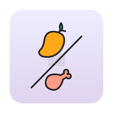 Téléchargez les illustrations : Icône de mangue ou de cuisse de poulet - en licence libre de droit