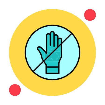 Téléchargez les illustrations : Icône web Don't Touch, illustration vectorielle - en licence libre de droit