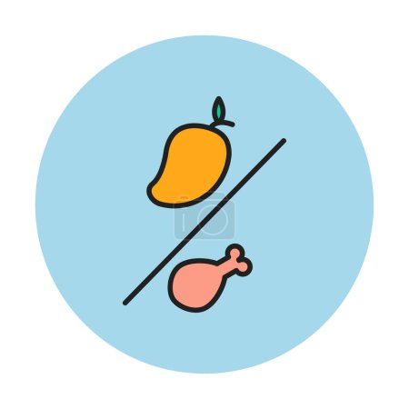 Ilustración de Mango fruta o pollo pierna icono - Imagen libre de derechos
