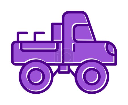 Téléchargez les illustrations : Illustration vectorielle d'icône de camion monstre - en licence libre de droit