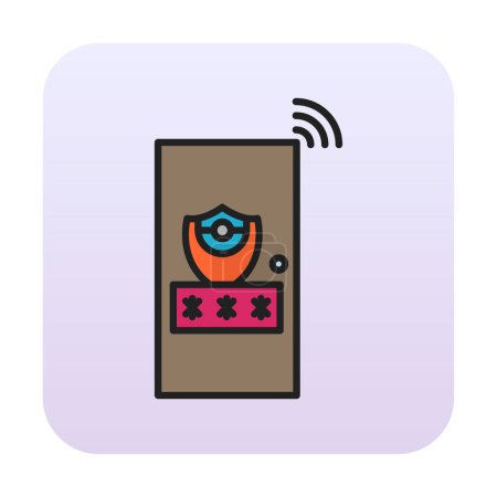 Illustration for Home Protection concept password icon, wifi, vector illustration - Royalty Free Image