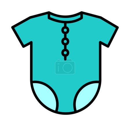 Illustration for Baby Outfit Icon, Infant Bodysuit, Vector Illustration - Royalty Free Image