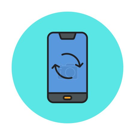 ilustración vectorial del icono de sincronización de datos de teléfonos inteligentes 
