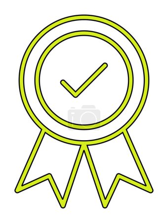 Ilustración de Icono de medalla aprobado, ilustración vectorial. - Imagen libre de derechos