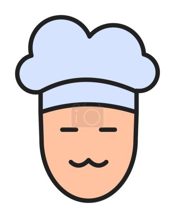 Téléchargez les illustrations : Illustration vectorielle de simple chef en chapeau - en licence libre de droit