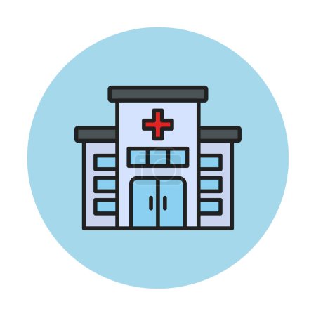 Illustration for Hospital building line  icon vector - Royalty Free Image