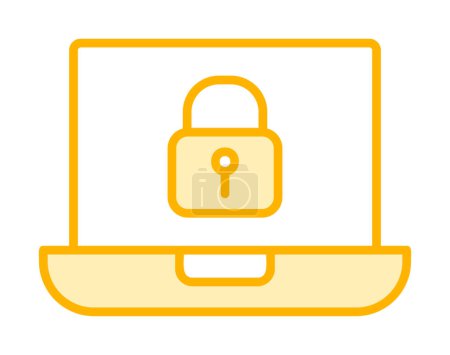 Illustration for Lock icon on laptop screen. security concept vector illustration - Royalty Free Image