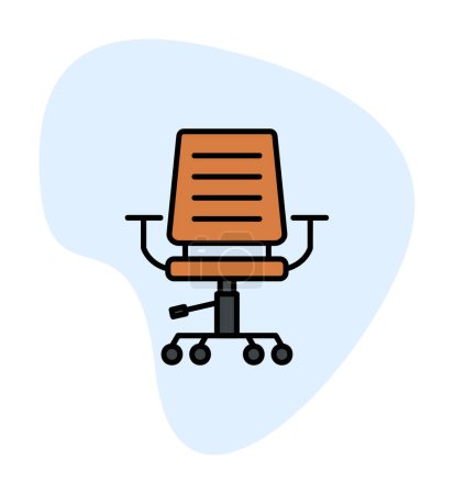 Téléchargez les illustrations : Chaise de bureau. icône web illustration simple - en licence libre de droit