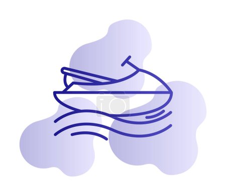 Téléchargez les illustrations : Icône du jet ski de mer. Illustration simple de l'icône vectorielle du jet ski de mer pour la conception web - en licence libre de droit