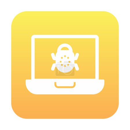 Téléchargez les illustrations : Simple icône de piratage d'ordinateur portable, illustration vectorielle - en licence libre de droit