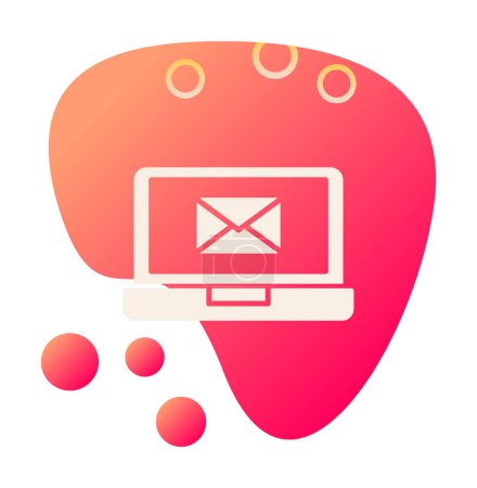 Illustration for Email on laptop vector illustration on white background - Royalty Free Image