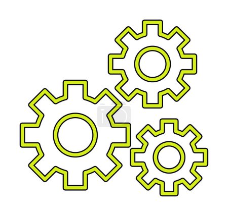 Illustration for Gears icon, vector illustration - Royalty Free Image