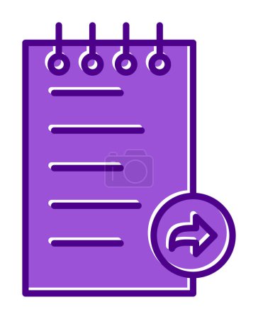 Ilustración de Simple icono de interfaz de bloc de notas, ilustración de vectores - Imagen libre de derechos