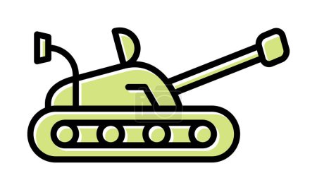 Téléchargez les illustrations : Icône de réservoir militaire, illustration vectorielle - en licence libre de droit