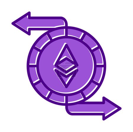 Ethereum Exchange Web-Symbol, Vektorillustration. Ätherzeichen, Kryptowährungspiktogramm