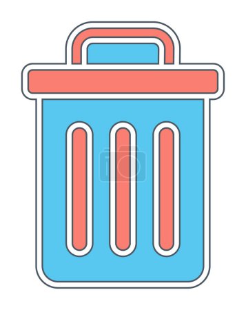 Téléchargez les illustrations : Icône web poubelle, illustration vectorielle - en licence libre de droit