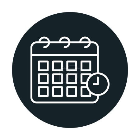 calendar with clock,  Dead Line concept web icon simple illustration 
